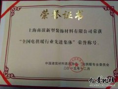 全國電供暖行業先進集體